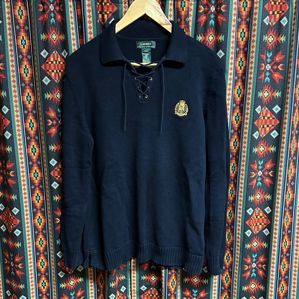 Lauren Ralph Lauren Dark Navy Blue Pullover with Emblem